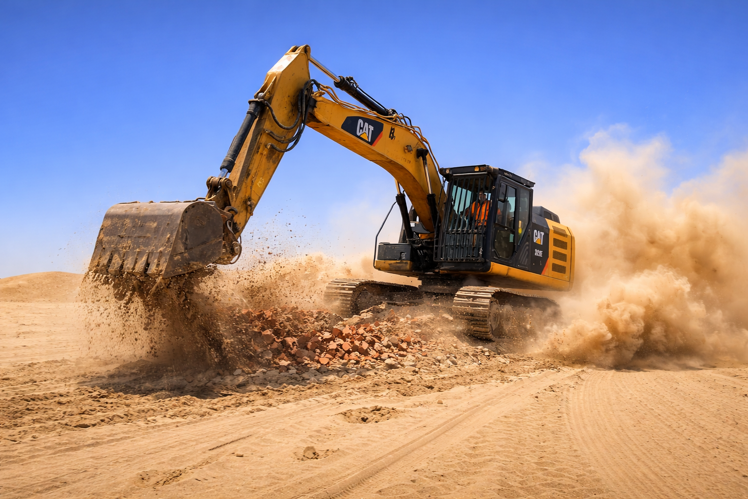 BAGGER BEI DER ARBEIT